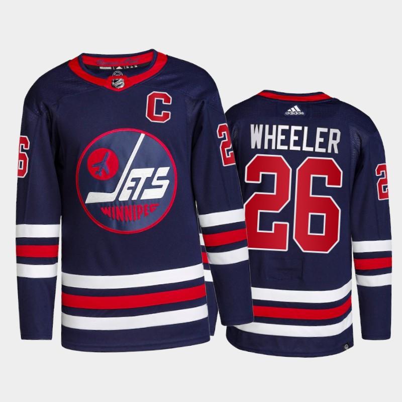 Adidas Jets #26 Blake Wheeler Men's 2021-22 Alternate Authentic NHL Jersey - Navy