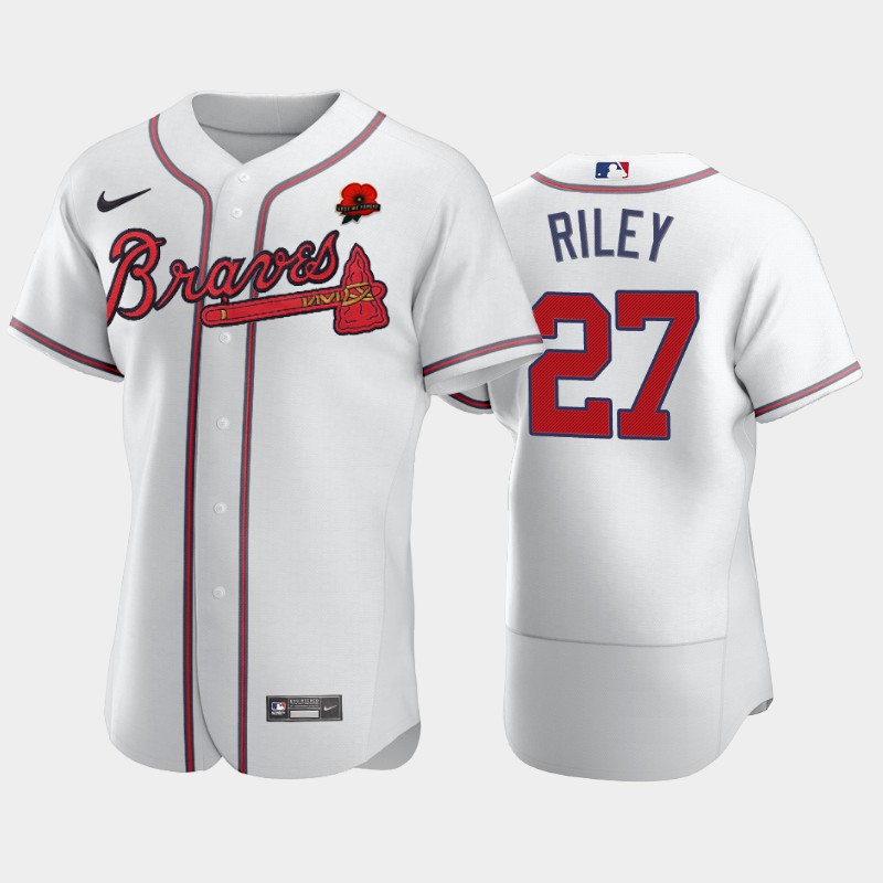 Atlanta Braves #27 Austin Riley Men's Nike Authentic 2021 Memorial Day MLB Jersey - White