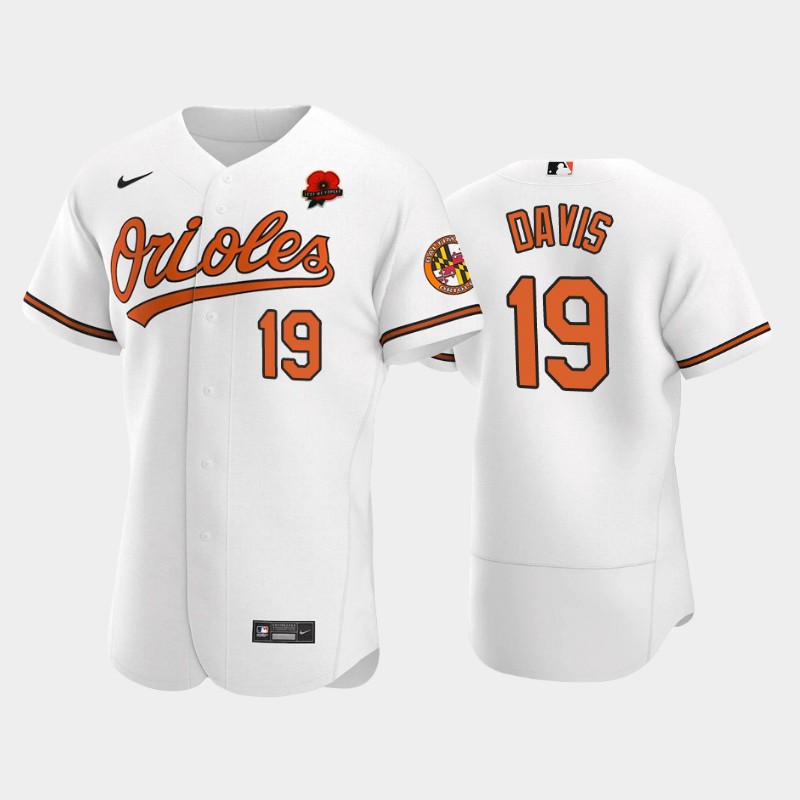 Baltimore Orioles #19 Chris Davis Men's Nike Authentic 2021 Memorial Day MLB Jersey - White