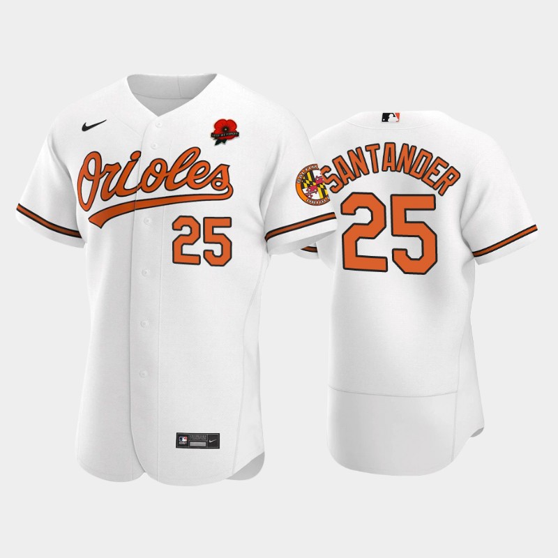 Baltimore Orioles #25 Anthony Santander Men's Nike Authentic 2021 Memorial Day MLB Jersey - White