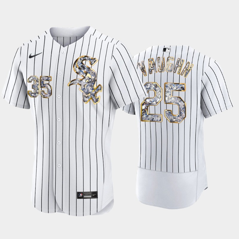 Chicago White Sox #25 Andrew Vaughn Men's Nike Diamond Edition MLB Jersey - White