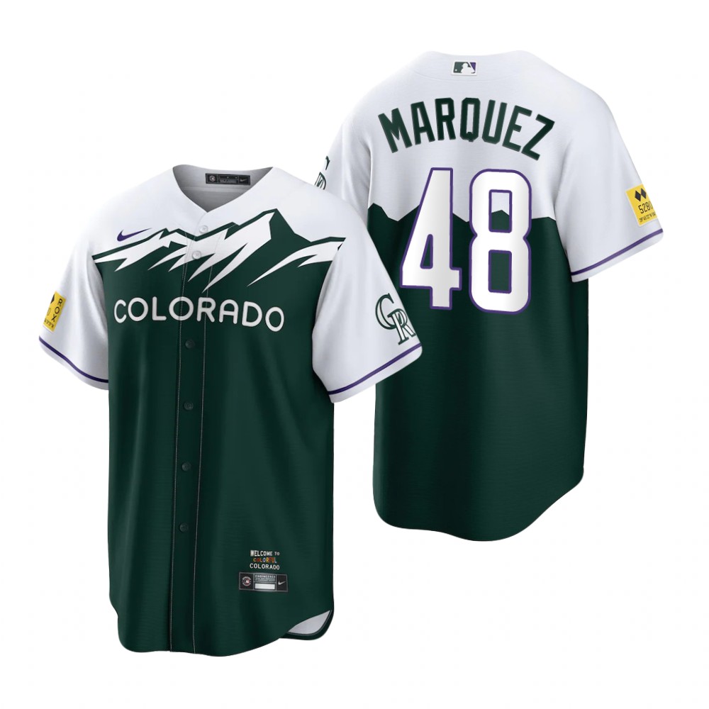 Colorado Rockies #48 German Marquez Green Men's MLB Nike 2022 City Connect Game Jersey