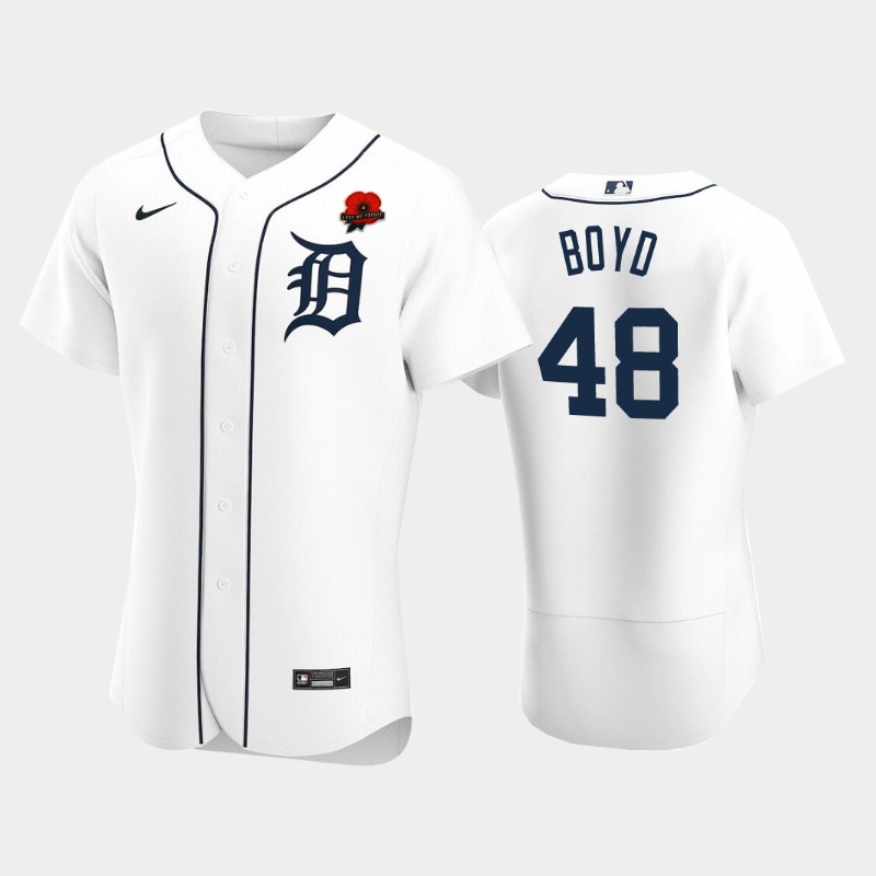 Detroit Tigers #48 Matthew Boyd Men's Nike Authentic 2021 Memorial Day MLB Jersey - White