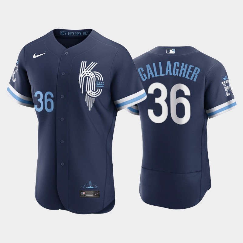 Kansas City Royals #36 Cam Gallagher Men's Nike Authentic 2022 City Connect Navy Jersey