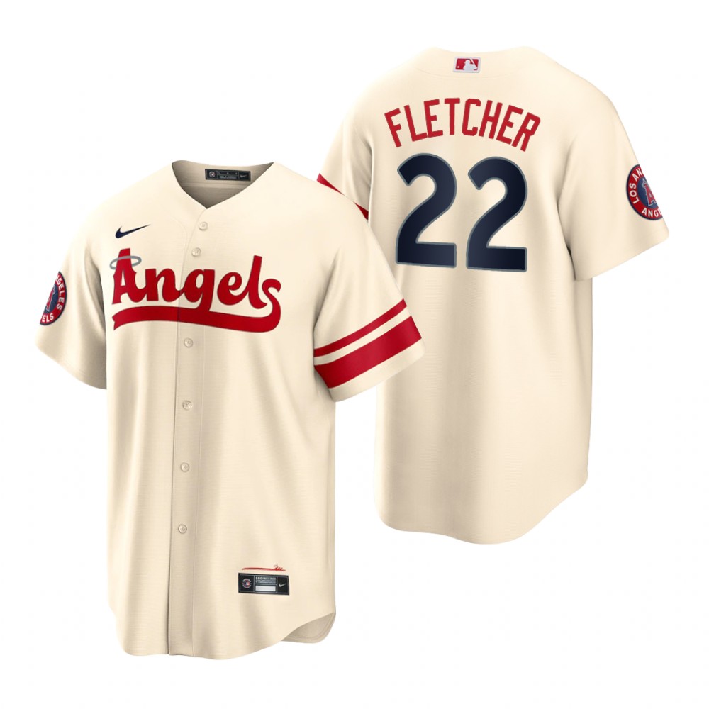 Los Angeles Angels #22 David Fletcher Cream Men's MLB Nike 2022 City Connect Game Jersey