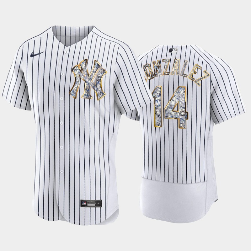 New York Yankees #14 Marwin Gonzalez Men's Nike Diamond Edition MLB Jersey - Navy