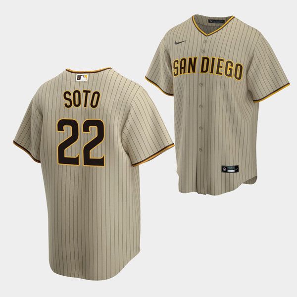 San Diego Padres #22 Juan Soto Tan Brown Replica Alternate Sand Nike MLB Jersey
