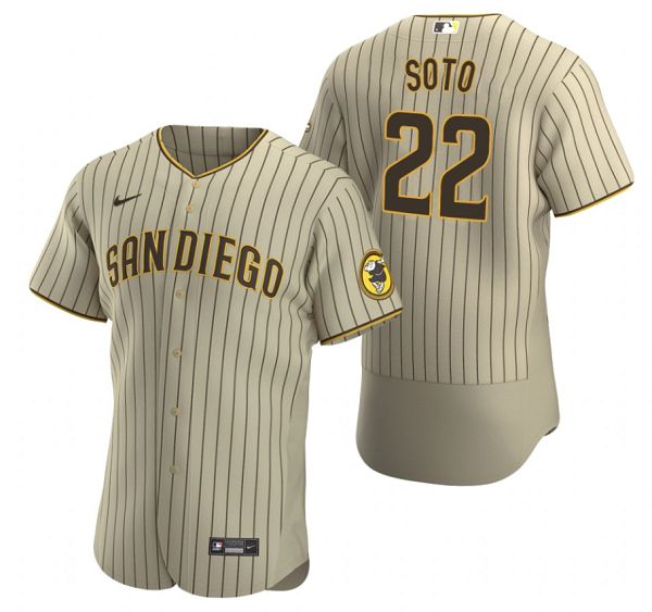 San Diego Padres #22 Juan Soto Tan Brown Authentic Alternate Jersey