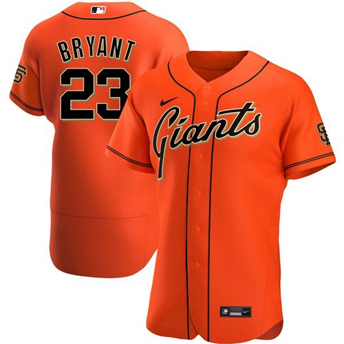 San Francisco Giants #23 Kris Bryant Men's Nike Orange Alternate 2020 Authentic Official Team MLB Jersey