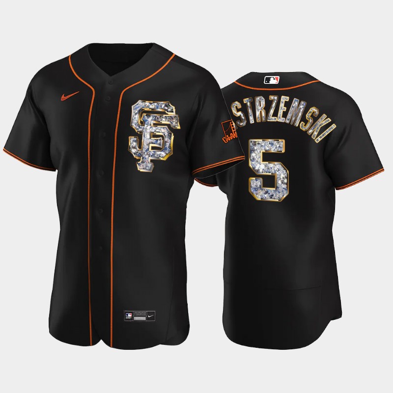 San Francisco Giants #5 Mike Yastrzemski Men's Nike Diamond Edition MLB Jersey - Black