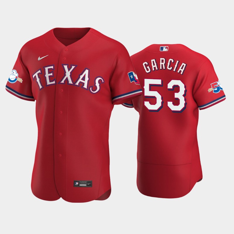 Texas Rangers #53 Adolis Garcia Authentic 50th Anniversary Men's Nike Alternate MLB Jersey - Red