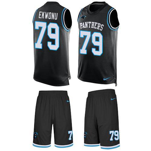 Nike Panthers #79 Ikem Ekwonu Black Team Color Men's Stitched NFL Limited Tank Top Suit Jersey