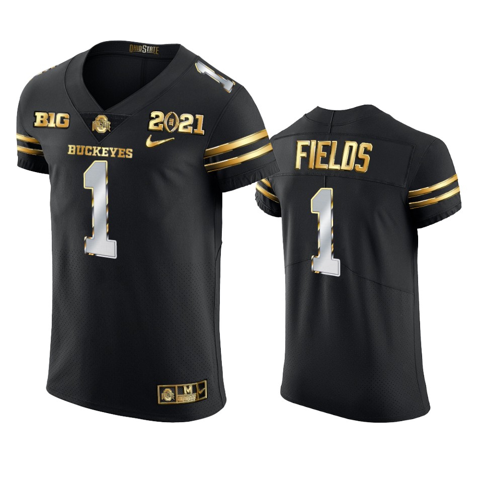 Chicago Bears #1 Justin Fields Men's Nike Black Edition Vapor Untouchable Elite NFL Jersey