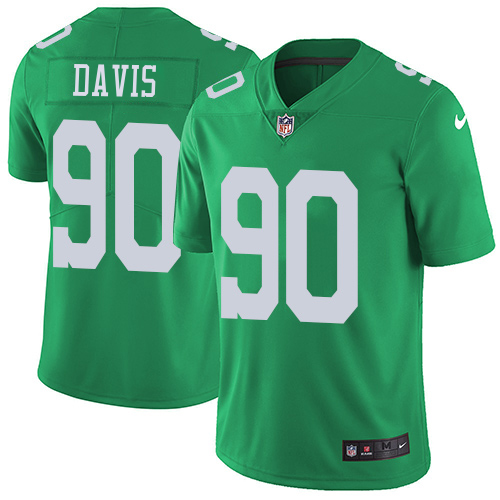 Nike Eagles #90 Jordan Davis Green Men's Stitched NFL Limited Rush Jersey