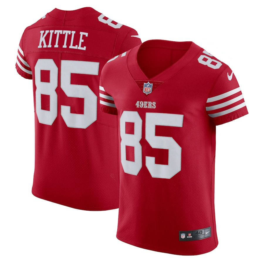 San Francisco 49ers #85 George Kittle Scarlet Nike Men's Authentic Stitched NFL Vapor Untouchable Elite Jersey