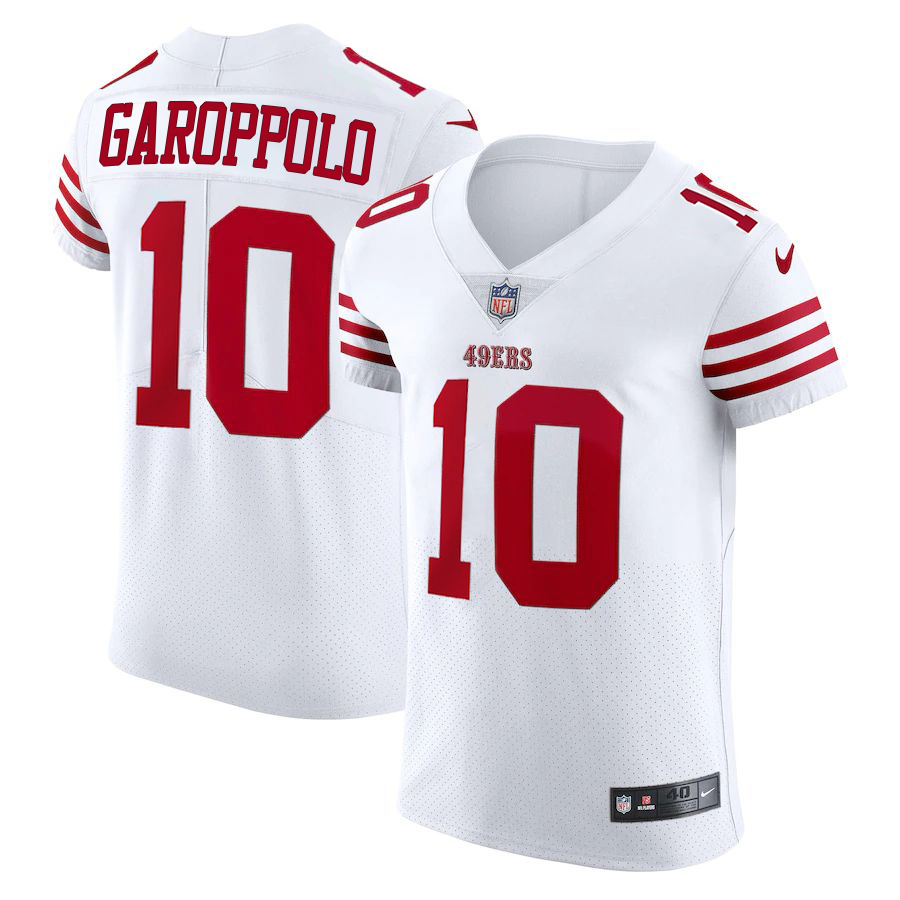 San Francisco 49ers #10 Jimmy Garoppolo White Nike Men's Authentic Stitched NFL Vapor Untouchable Elite Jersey