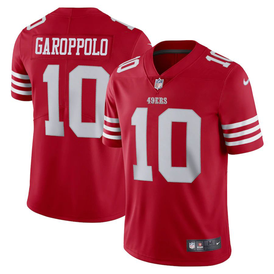 San Francisco 49ers #10 Jimmy Garoppolo Scarlet Nike Men's Limited Stitched NFL Vapor Untouchable Jersey