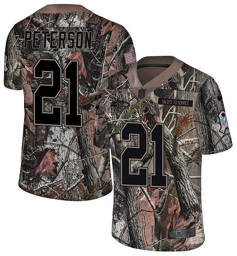Nike Seahawks #21 Adrian Peterson Camo Men's Stitched NFL Limited Rush Realtree Jersey