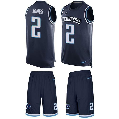 Nike Titans #2 Julio Jones Navy Blue Team Color Men's Stitched NFL Limited Tank Top Suit Jersey