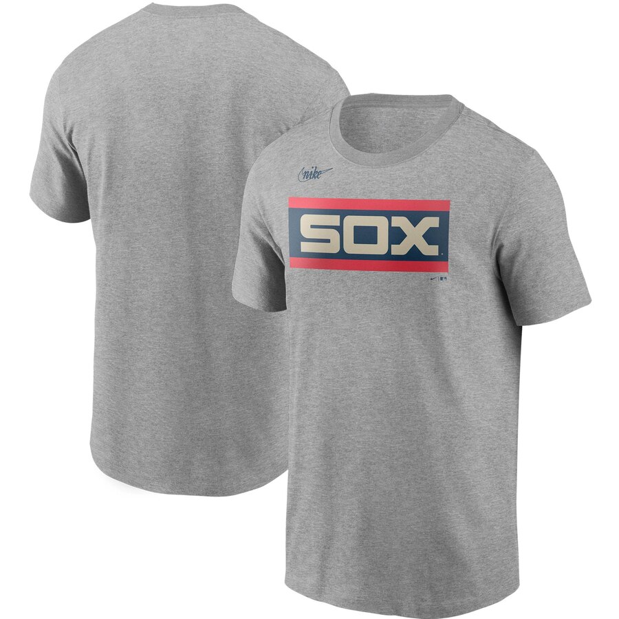Chicago White Sox Nike Cooperstown Collection Wordmark T-Shirt Heathered Gray