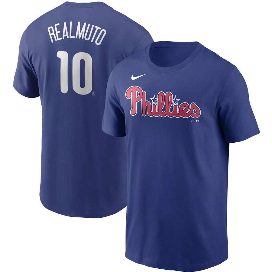 Philadelphia Phillies #10 JT Realmuto Nike Name & Number T-Shirt Royal