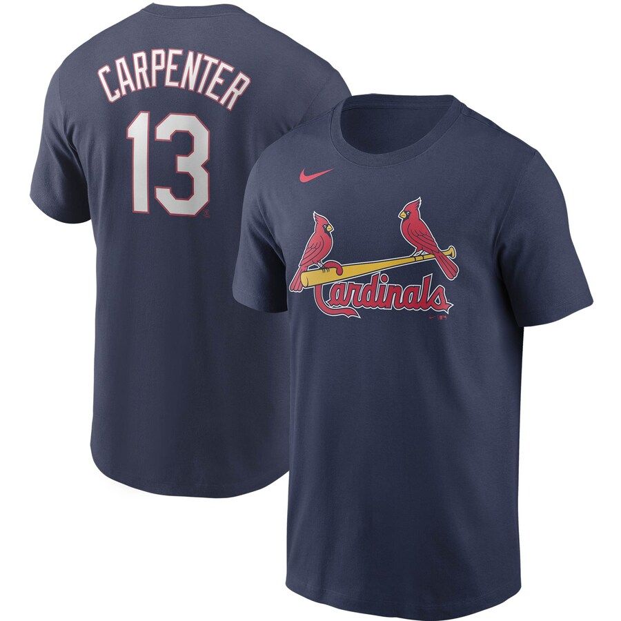 St. Louis Cardinals #13 Matt Carpenter Nike Name & Number T-Shirt Navy