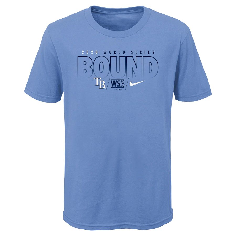 Tampa Bay Rays Nike Youth 2020 World Series Bound T-Shirt Light Blue