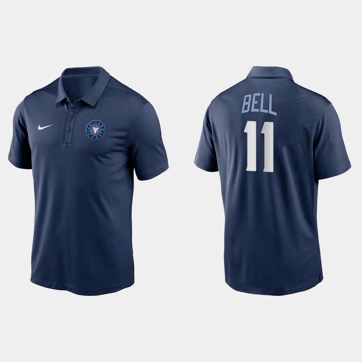Chicago Cubs #11 George Bell Men's Nike 2021 City Connect Polo - Navy