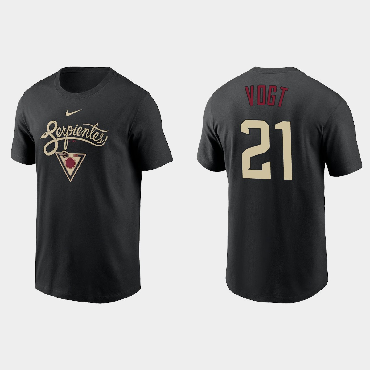 Arizona Diamondbacks #21 Stephen Vogt Men's Nike 2021 City Connect Graphic T-Shirt Black