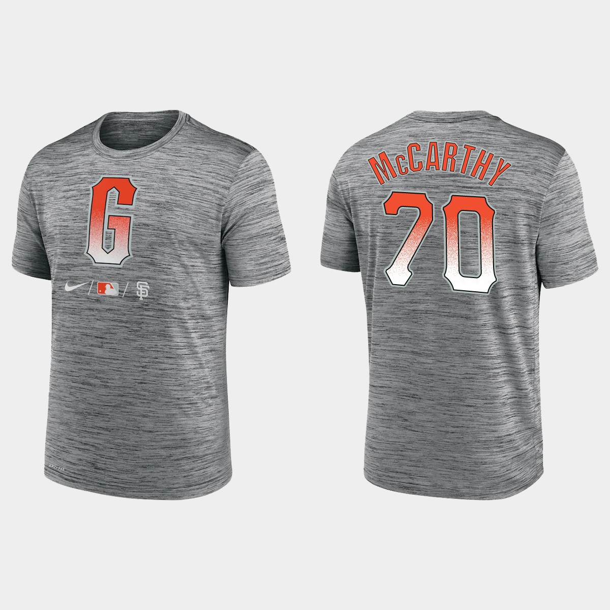 San Francisco Giants #70 Joe Mccarthy Men's 2021 City Connect Anthracite T-shirt