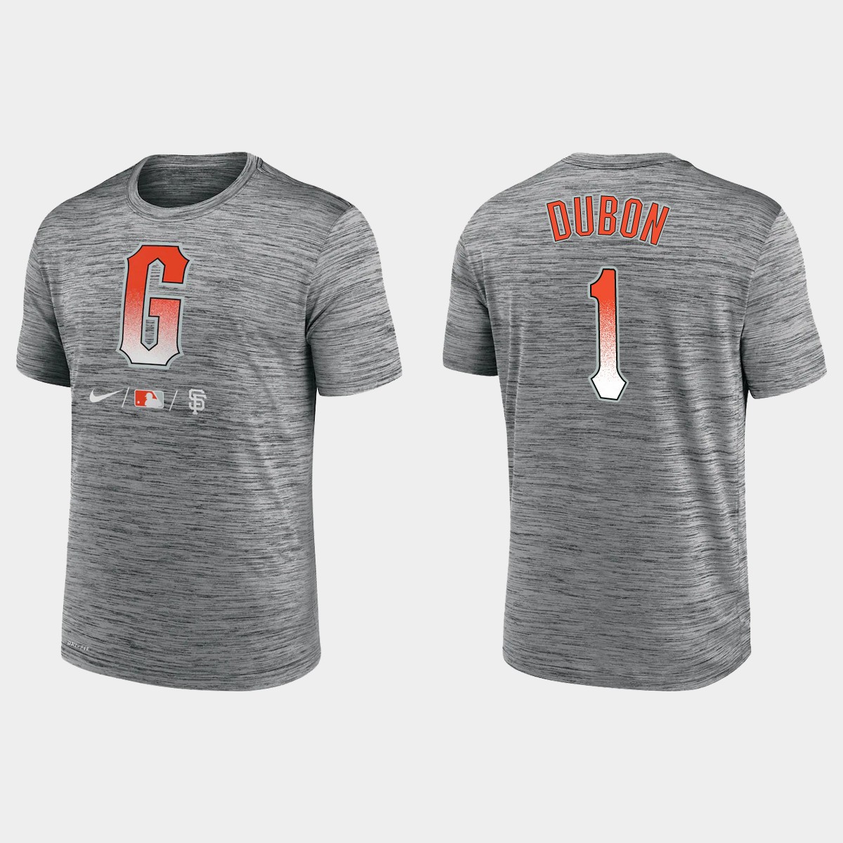 San Francisco Giants #1 Mauricio Dubon Men's 2021 City Connect Anthracite T-shirt