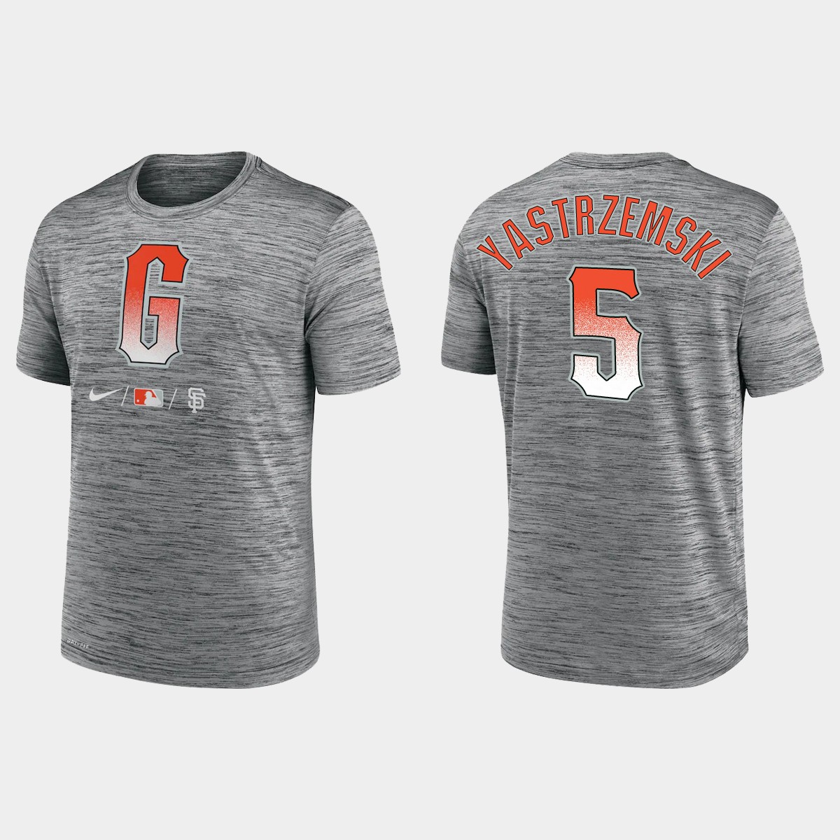 San Francisco Giants #5 Mike Yastrzemski Men's 2021 City Connect Anthracite T-shirt