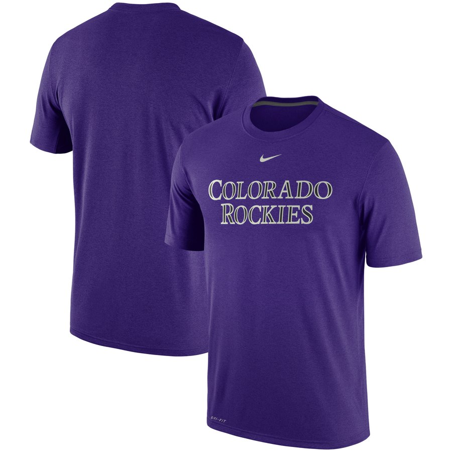 Colorado Rockies Nike Legend Primary Logo Performance T-Shirt Purple