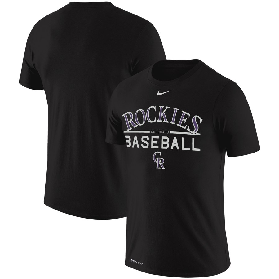 Colorado Rockies Nike Practice Performance T-Shirt Black