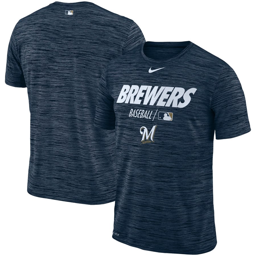 Milwaukee Brewers Nike Authentic Collection Velocity Team Issue Performance T-Shirt Navy