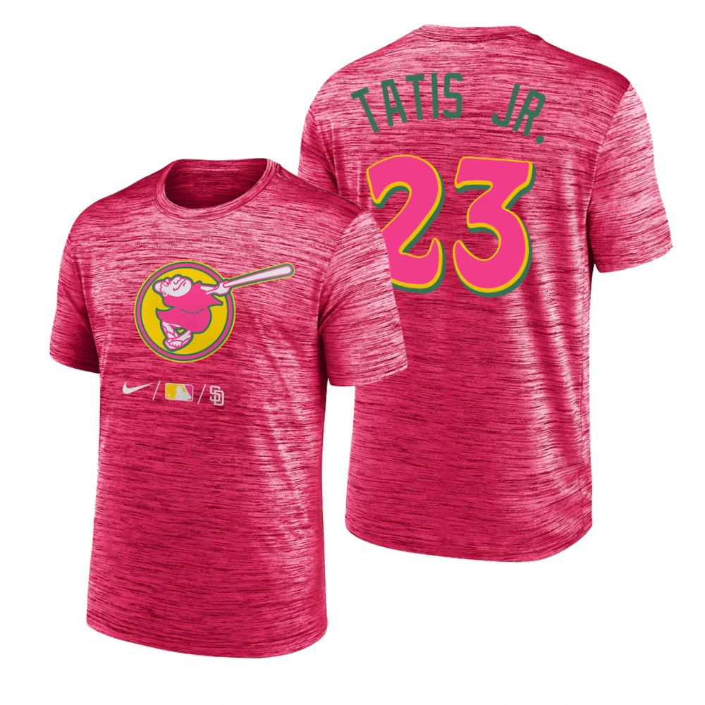 San Diego Padres #23 Fernando Tatis Jr. 2022 City Connect Men's MLB T-Shirt - Pink