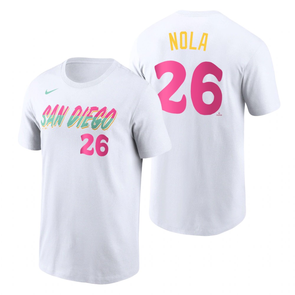 San Diego Padres #26 Austin Nola 2022 City Connect Men's MLB T-Shirt - White