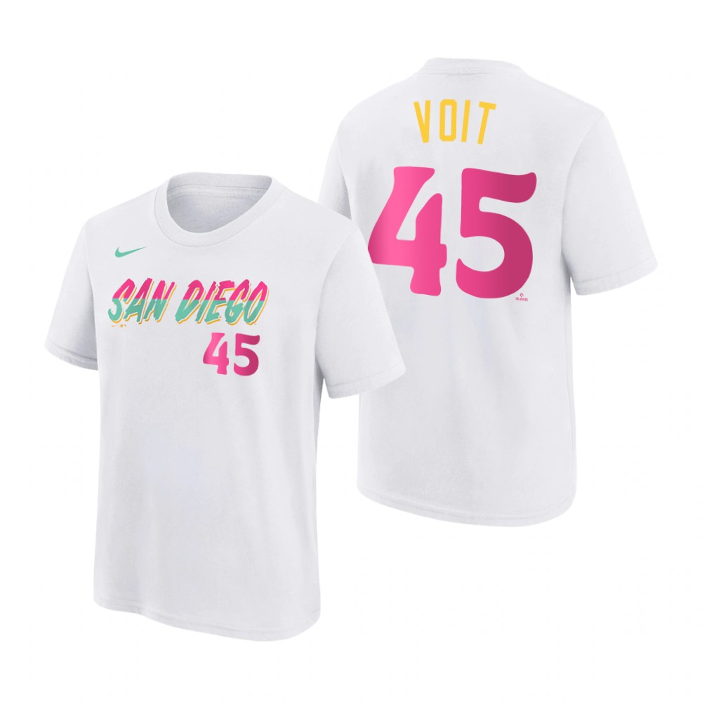 San Diego Padres #45 Luke Voit 2022 City Connect Youth MLB T-Shirt - White