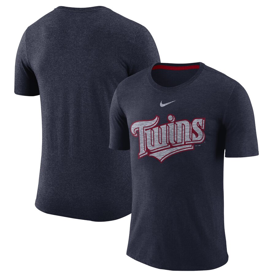 Minnesota Twins Nike Wordmark Tri-Blend T-Shirt Navy
