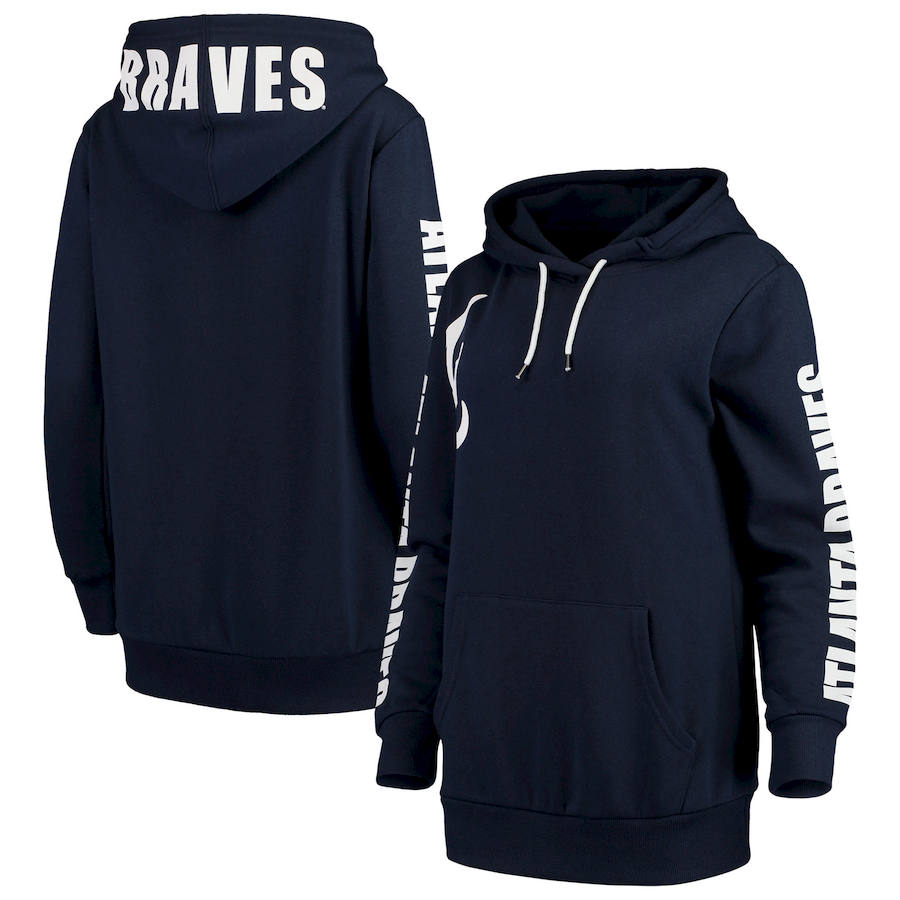 Atlanta Braves G-III 4Her by Carl Banks Women's 12th Inning Pullover Hoodie Navy