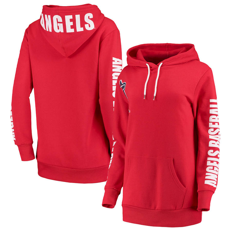 Los Angeles Angels G-III 4Her by Carl Banks Women's 12th Inning Pullover Hoodie Red
