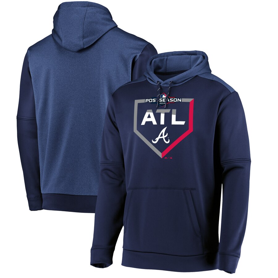 Atlanta Braves Majestic 2019 Postseason Dugout Authentic Pullover Hoodie Navy