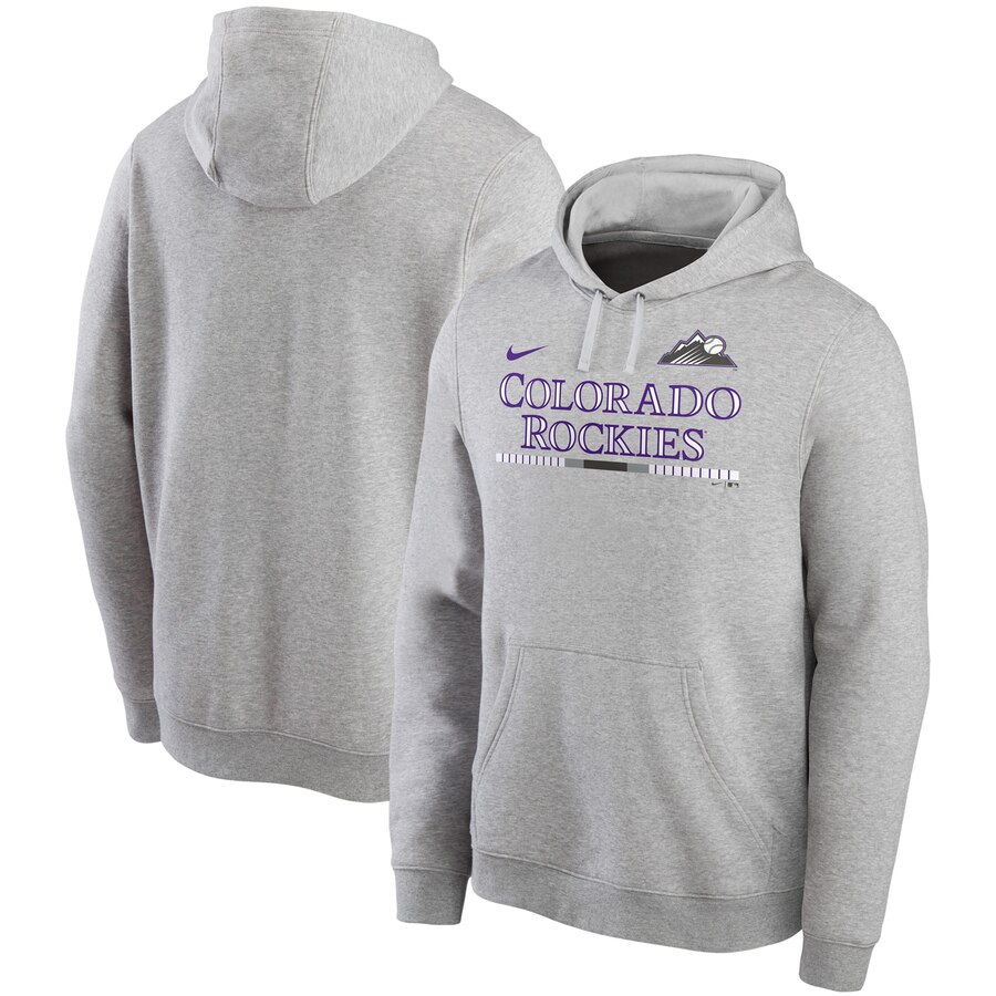 Colorado Rockies Nike Color Bar Club Pullover Hoodie Gray