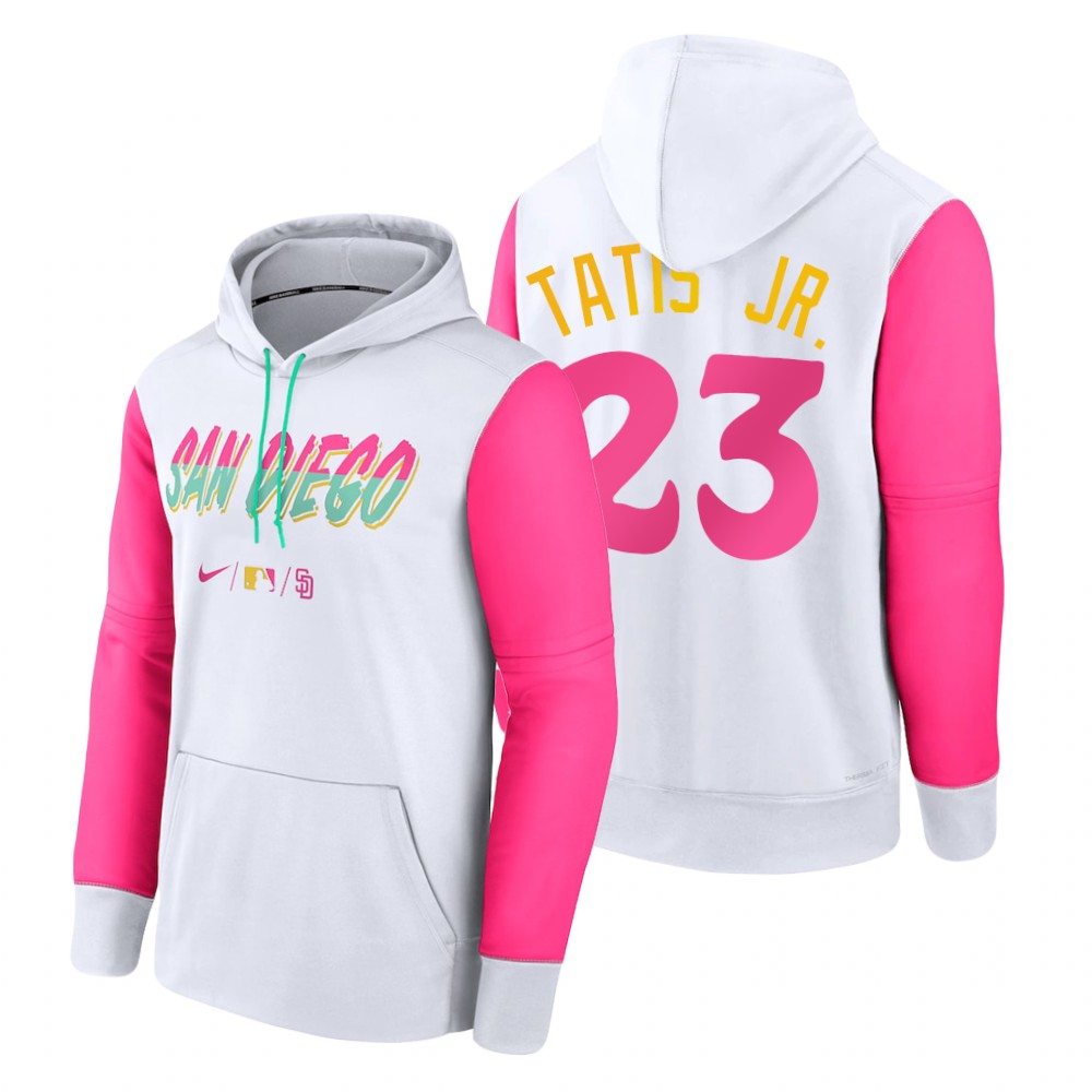 San Diego Padres #23 Fernando Tatis Jr. Men's Nike MLB 2022 City Connect Hoodie - White