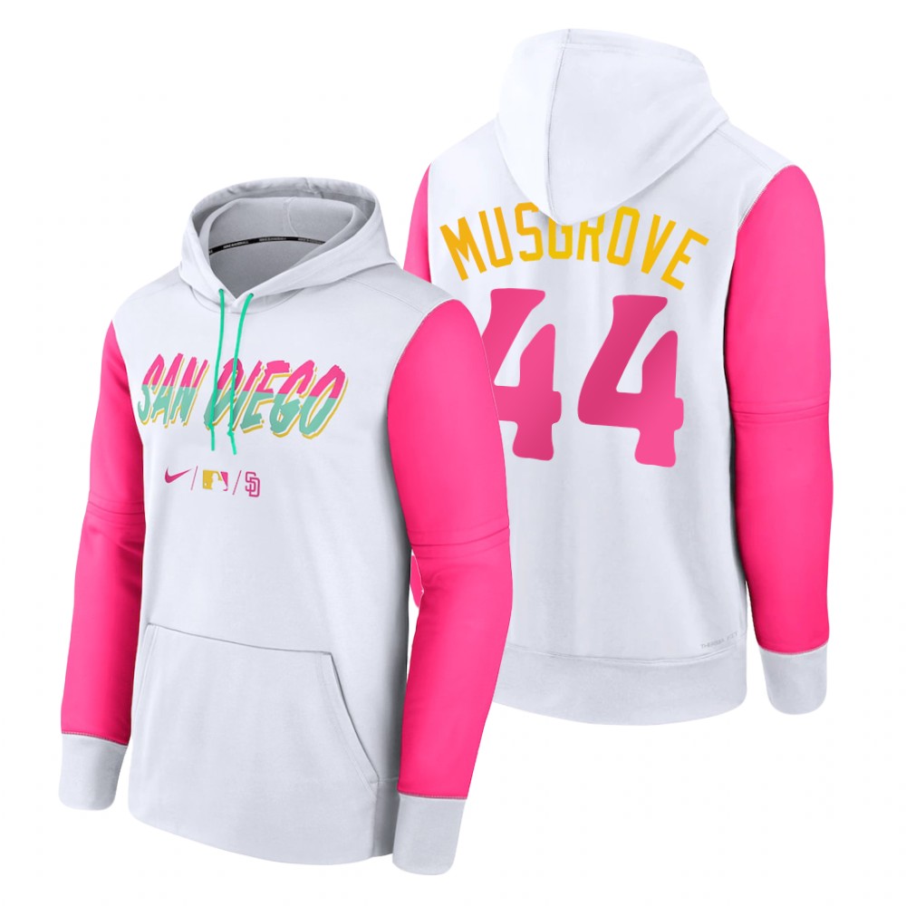 San Diego Padres #44 Joe Musgrove Men's Nike MLB 2022 City Connect Hoodie - White