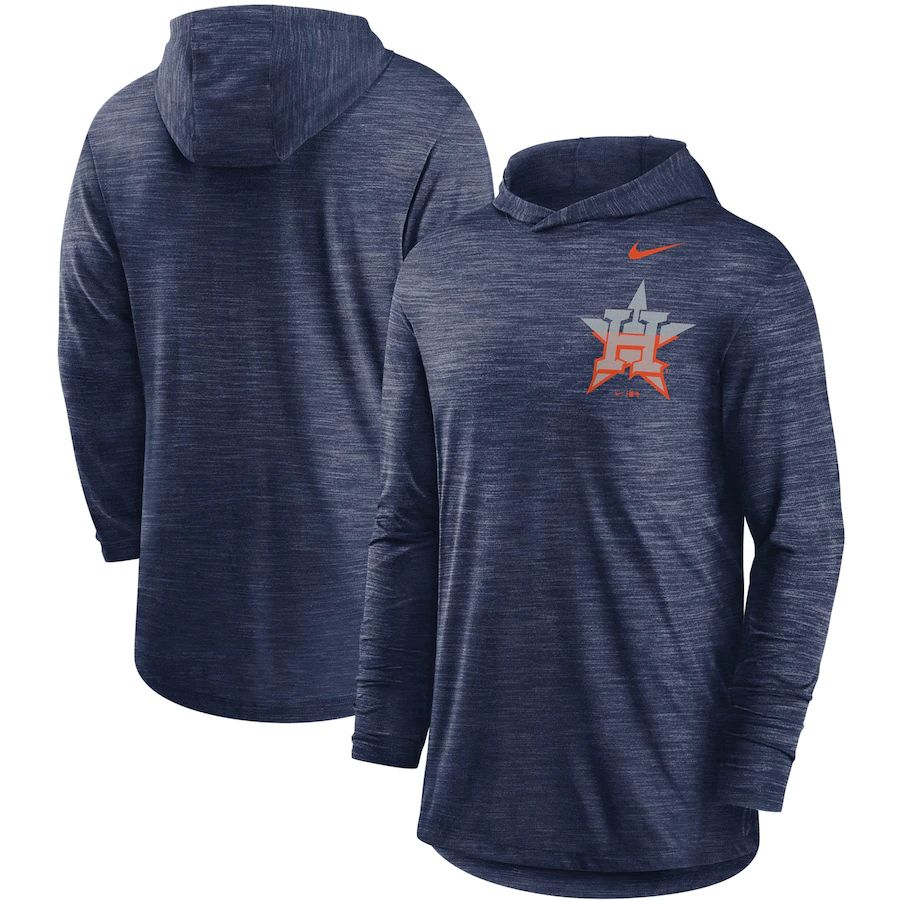 Houston Astros Nike Split Logo Performance Long Sleeve Hoodie Top Navy