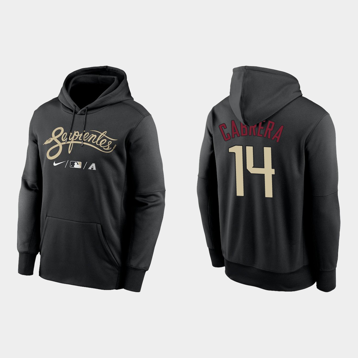 Arizona Diamondbacks #14 Asdrubal Cabrera Men's Nike 2021-City Connect Therma Hoodie Black
