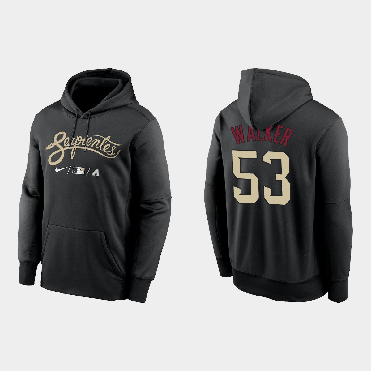 Arizona Diamondbacks #53 Christian Walker Men's Nike 2021-City Connect Therma Hoodie Black