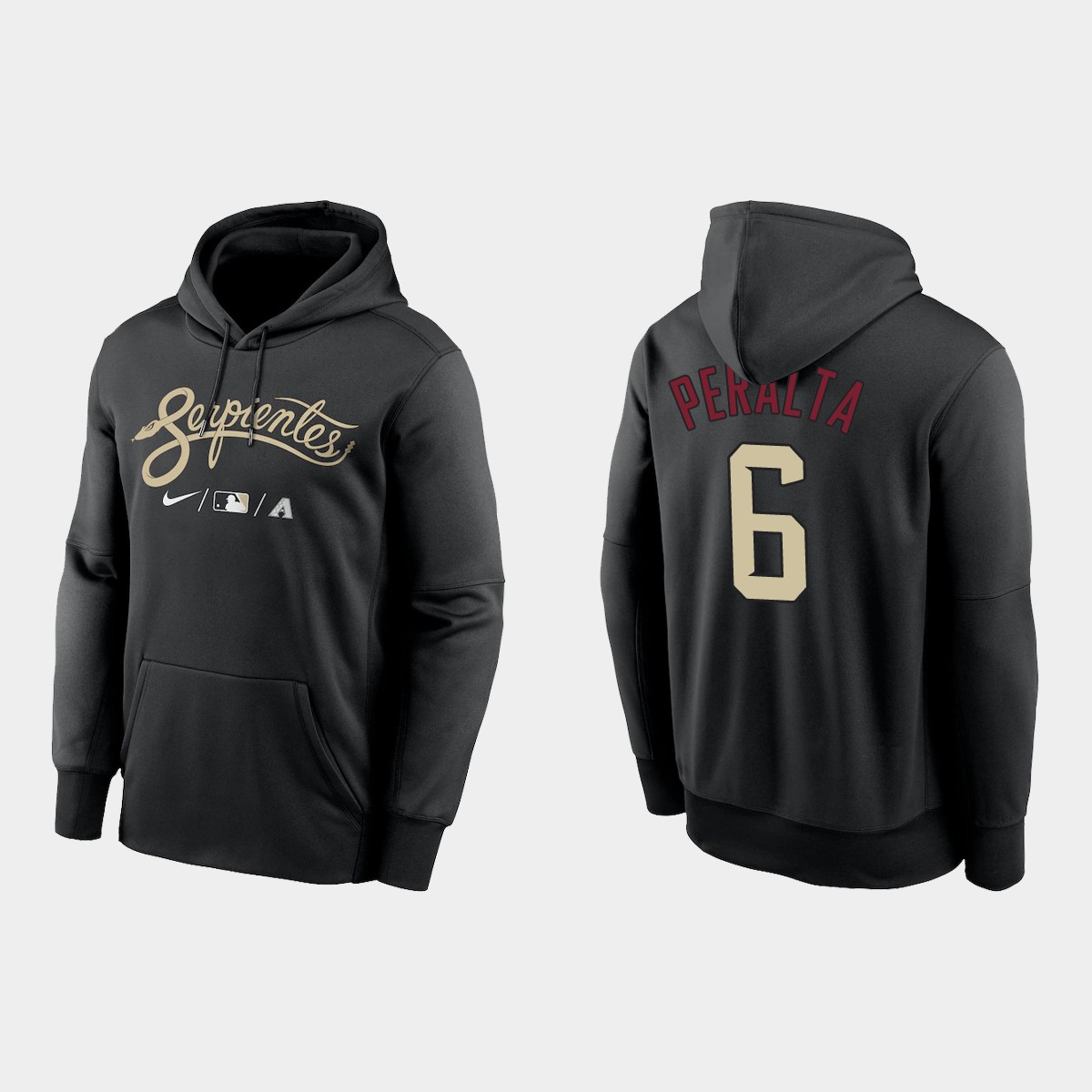 Arizona Diamondbacks #6 David Peralta Men's Nike 2021-City Connect Therma Hoodie Black