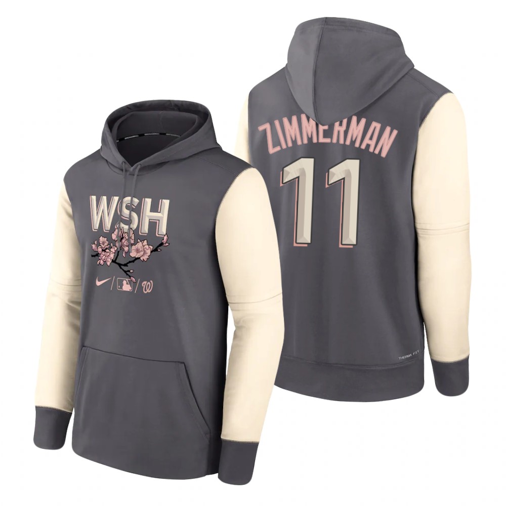 Washington Nationals #11 Ryan Zimmerman 2022 City Connect Gray Hoodie